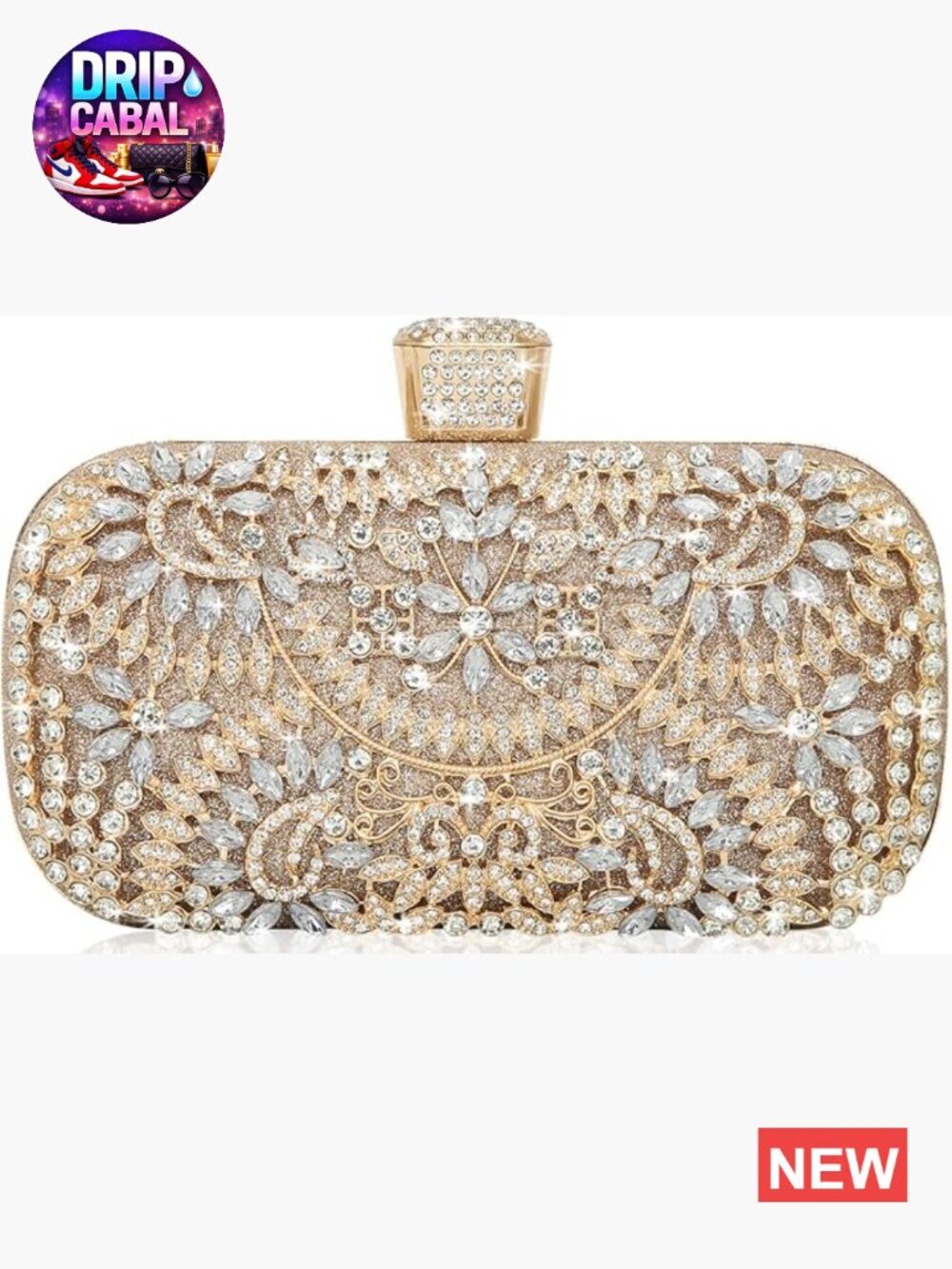 Evening Bag with Rhinestone Decoration, Tote Shoulder Crossbody Handbag with